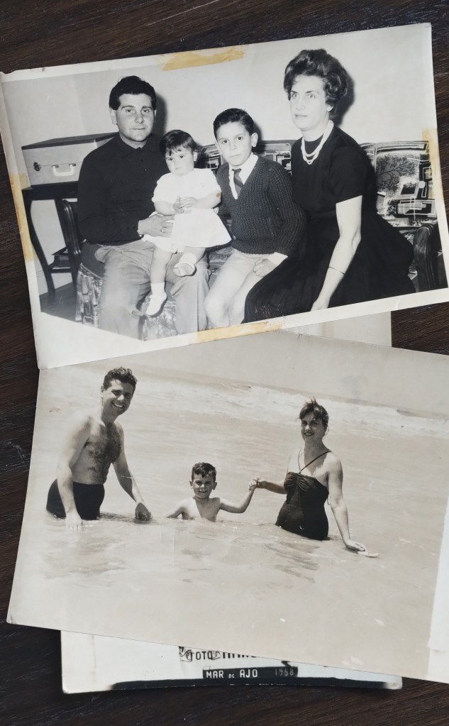 dos fotos en blanco y negro de una familia italiana argentina